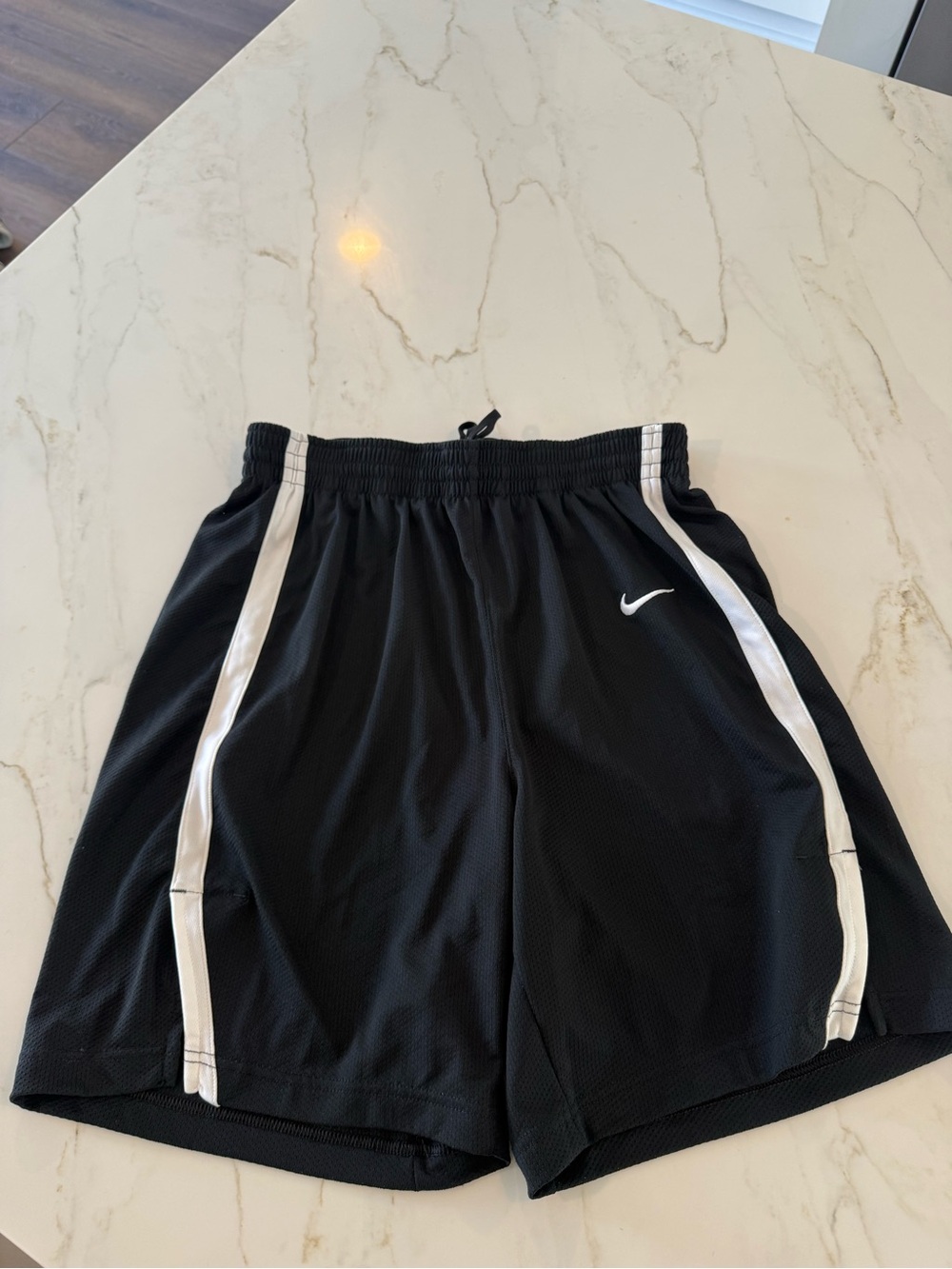Nike Black Athletic Shorts with White Side Stripes